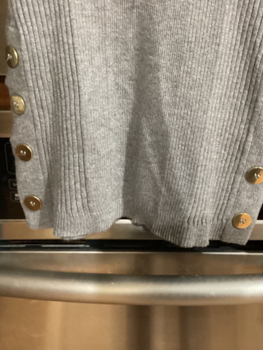 NEW Hooked Up Grey Ribbed Sweater - Picture 3 of 4